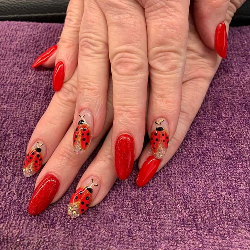 ladybug gel nails