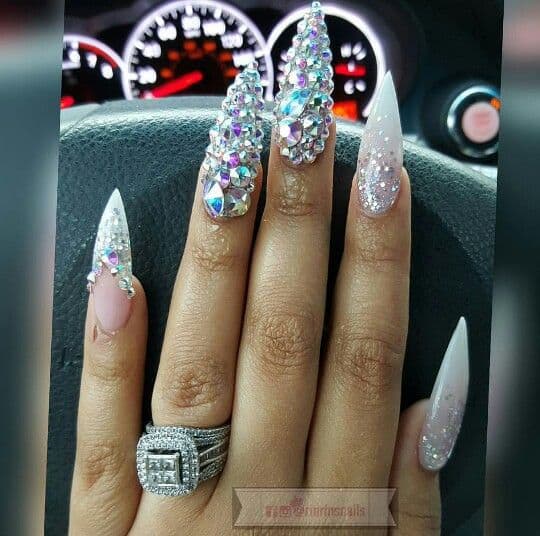 Swarovski crystal nail design idea