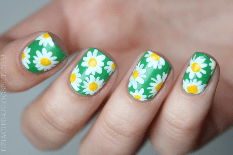 daisy nail art designs