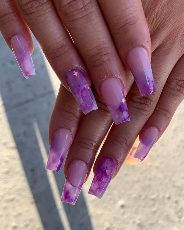 clear purple nails