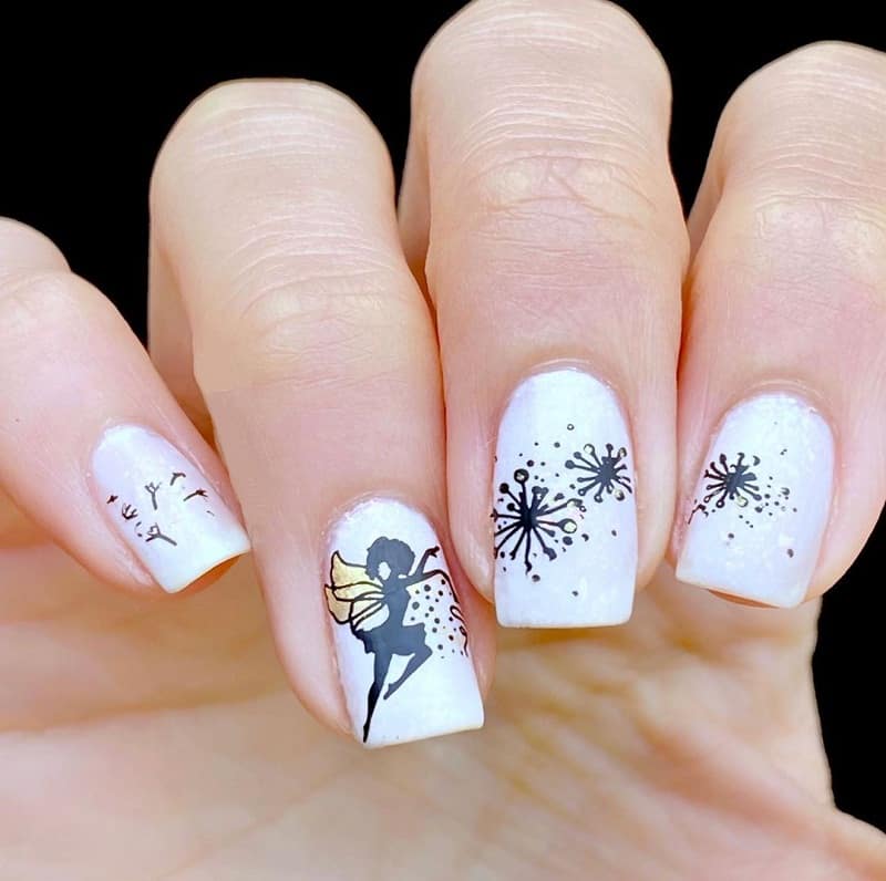 dandelion nail art