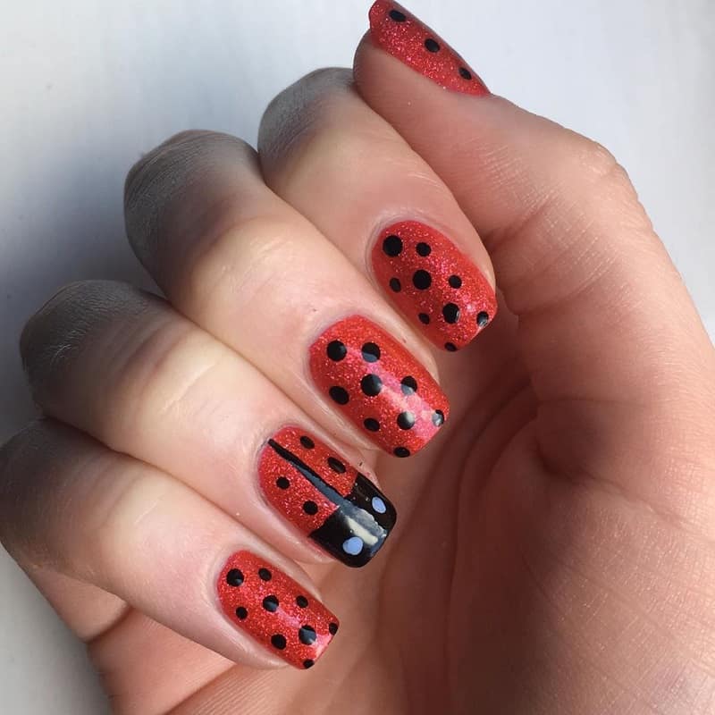 miraculous ladybug nail art