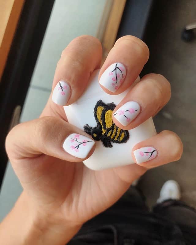 cherry blossom nail decal art