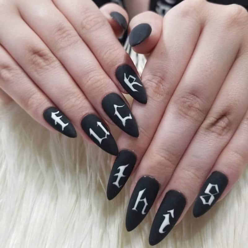 gothic letter nail stickers