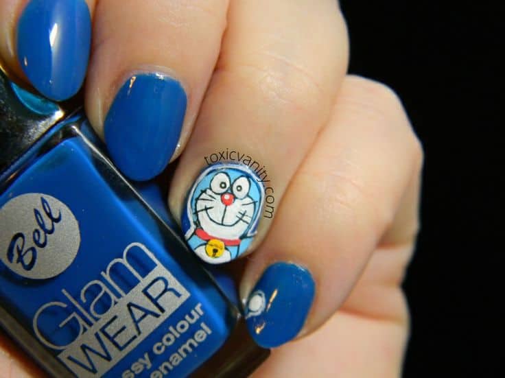 Doraemon character nail art