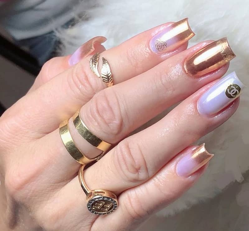 chanel metallic gold nail polish