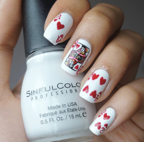 playing card heart shape nail