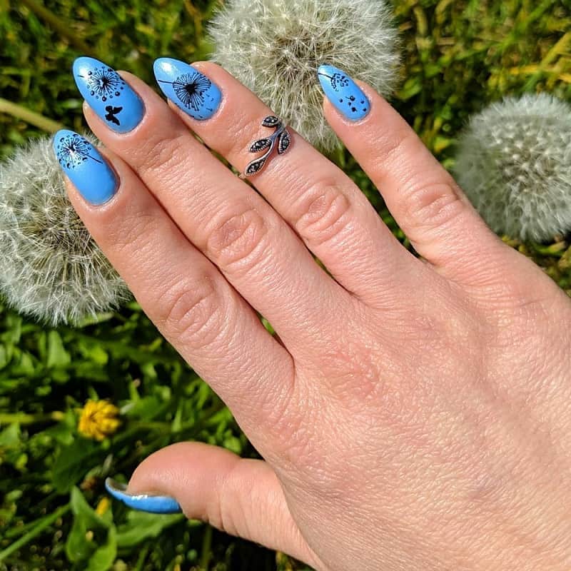 dandelion nail art