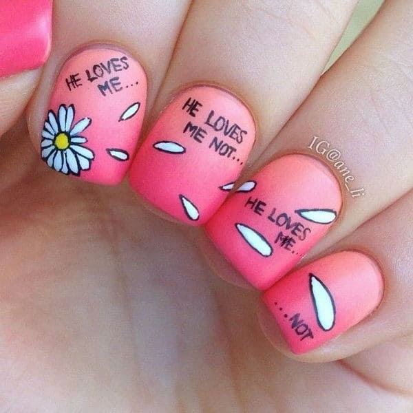 Dandelion Nail art Design