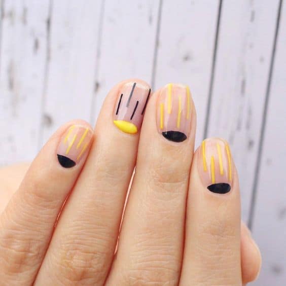 clear nail designs with lines