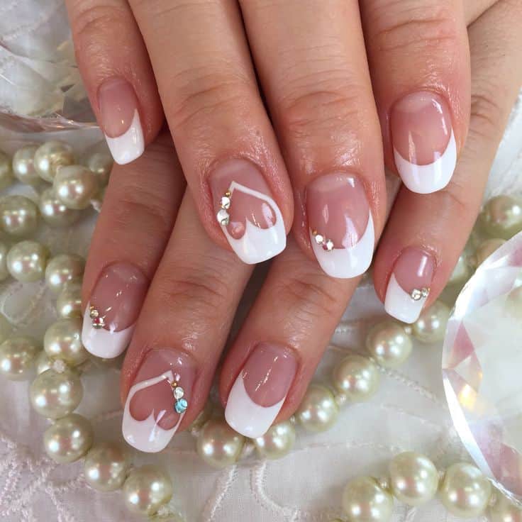 wedding nail design with heart