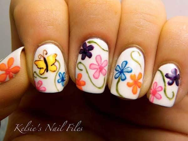 easy hand painted nail designs