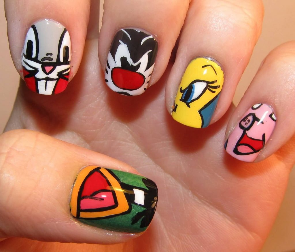 25 Cutesy Cartoon Nail Art for Reminiscing Childhood