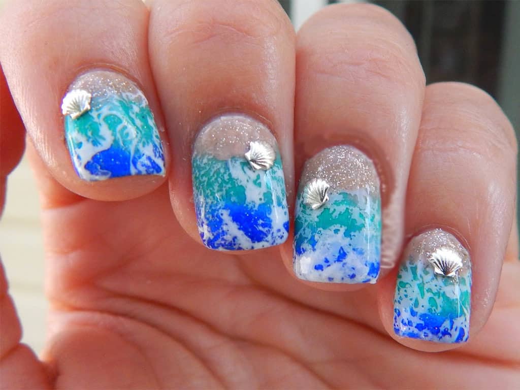 Beach Sunset Vacation Nail Art Design - wide 5