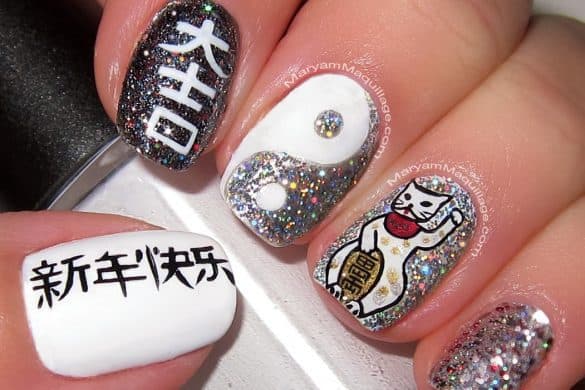 Chinese new year nail art