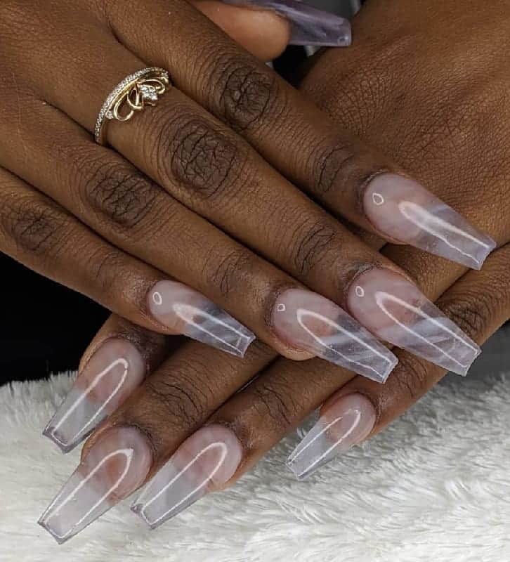 clear acrylic nail design