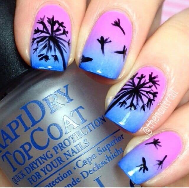 Dusky Dandelion Nail Art Ideas