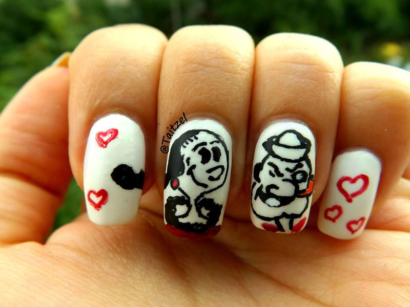 Popeye & Olive Nail Design 