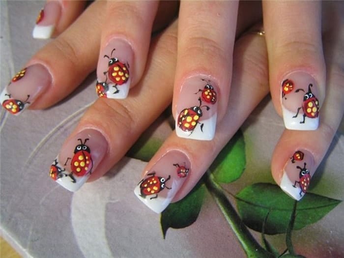 french ladybug nail design