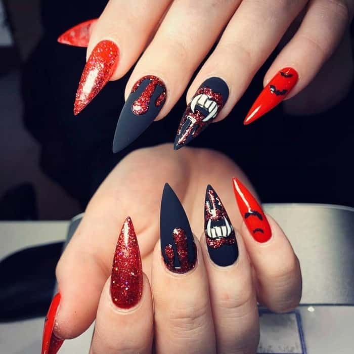 Top 35 Emo And Gothic Nails To Try Naildesigncode 0855