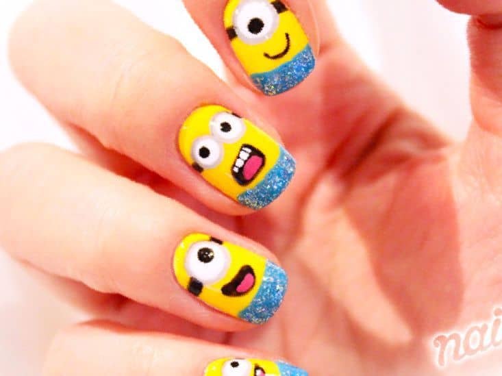 Hand Painted Minion nail