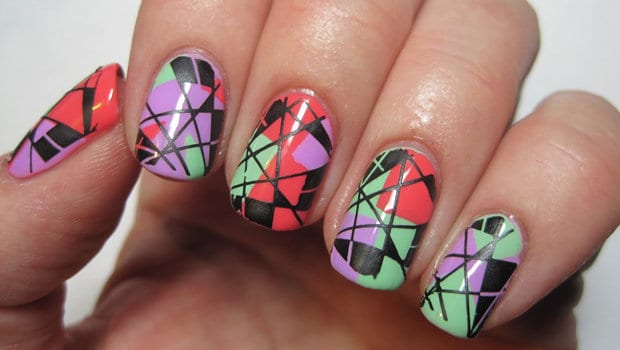 Colorful Geometric Nail Art