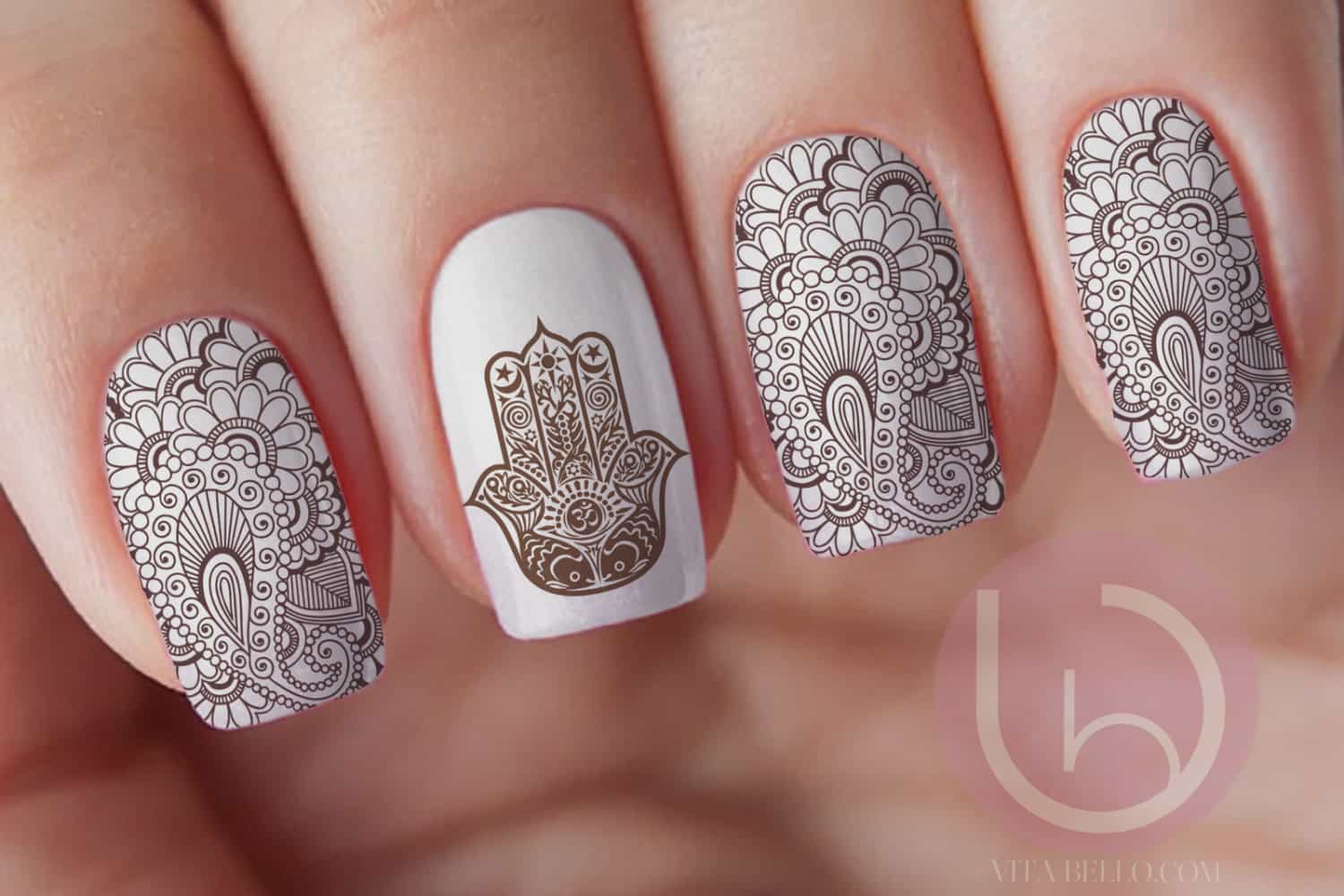 15 Creative Henna Nail Designs To Look Modish NailDesignCode