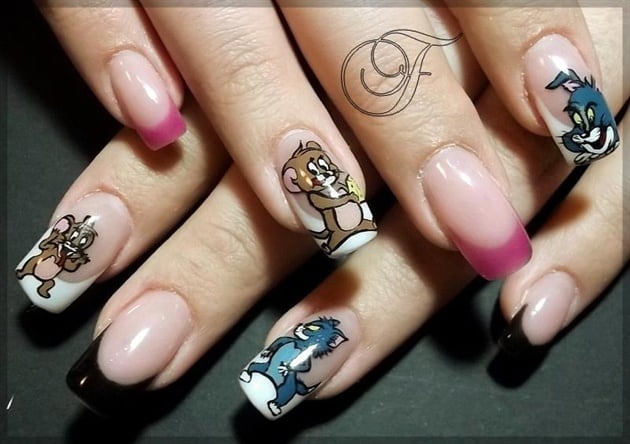 Tom & Jerry Nail Art