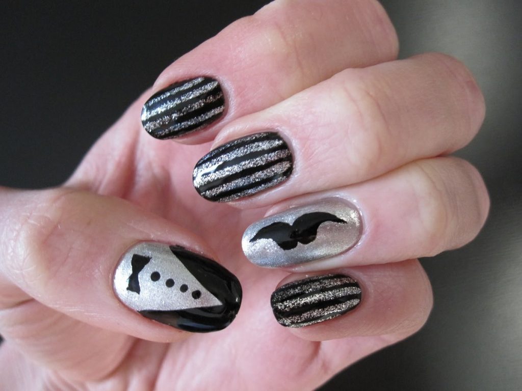 Gentleman themed mustache nail