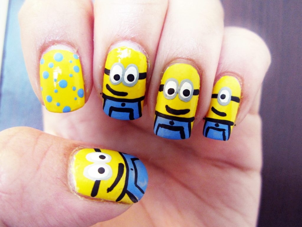 cute minion nail design