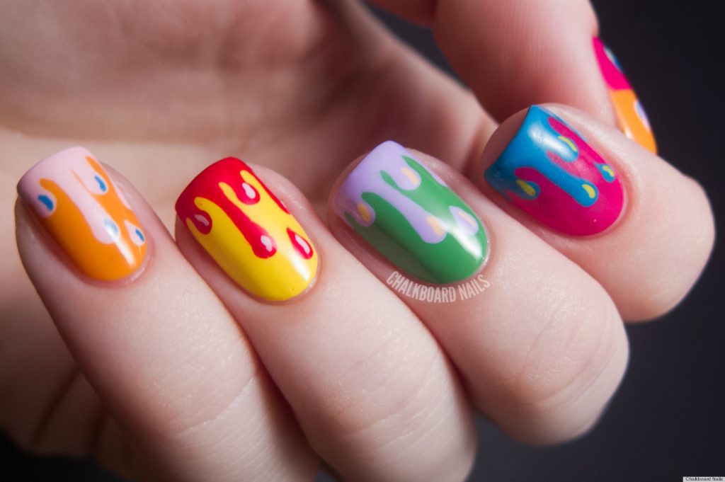 Dripping color Hand painted Nail