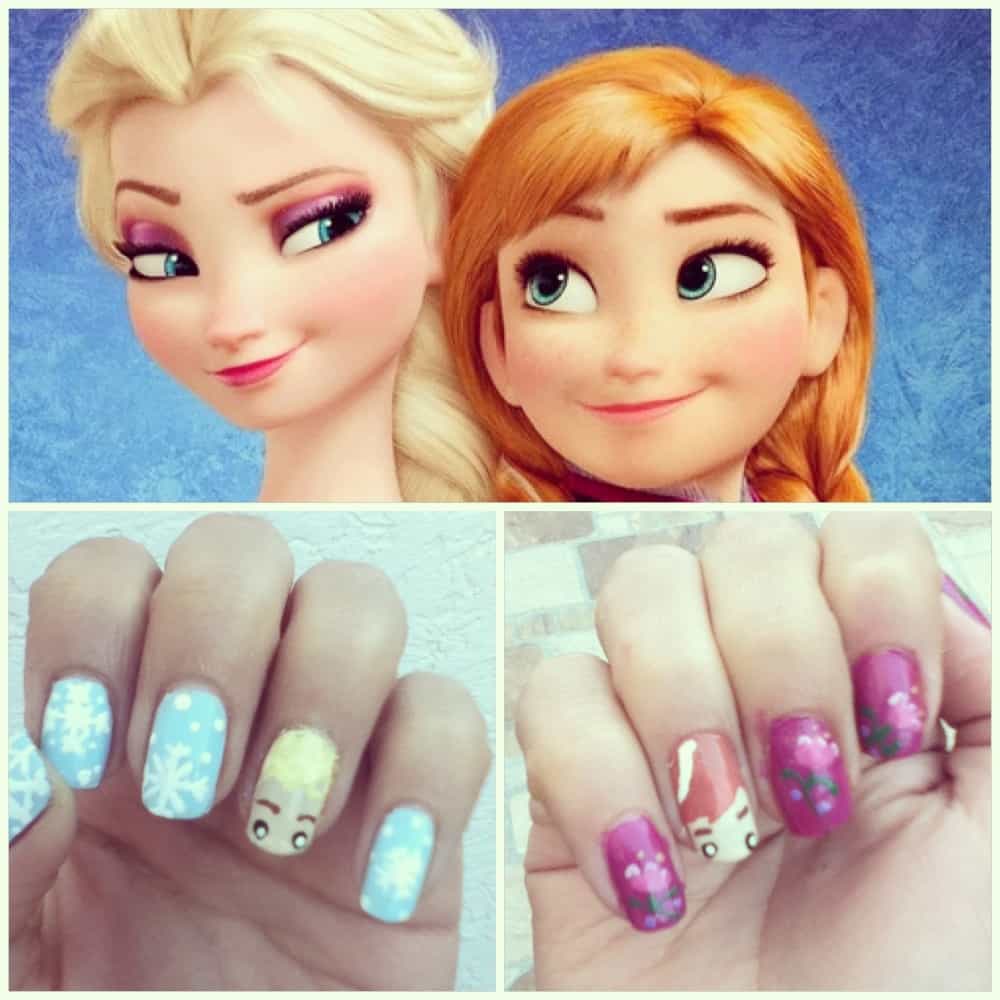 Elsa & Anna Nail Art