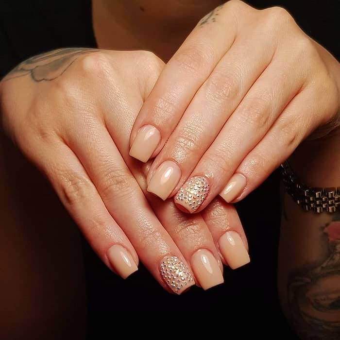 Classic Short Square Nude Nails