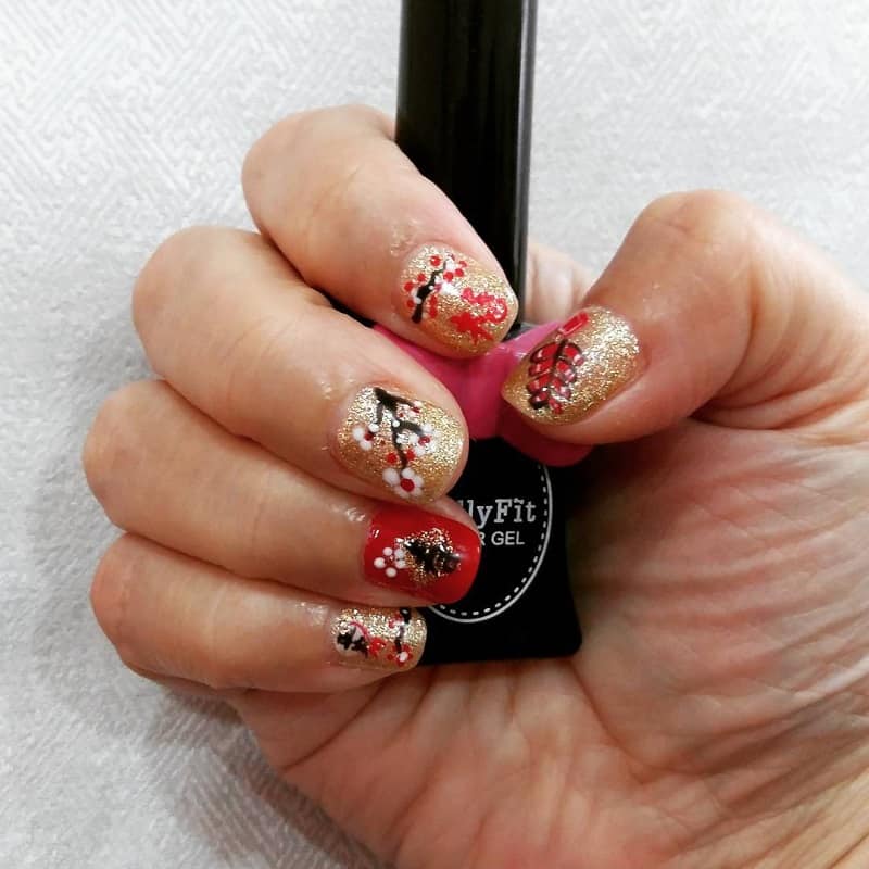 chinese blossom nail art