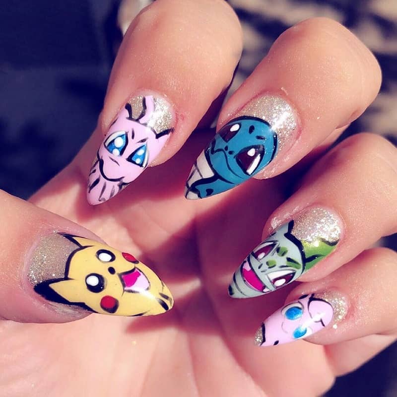 pokemon stiletto nails