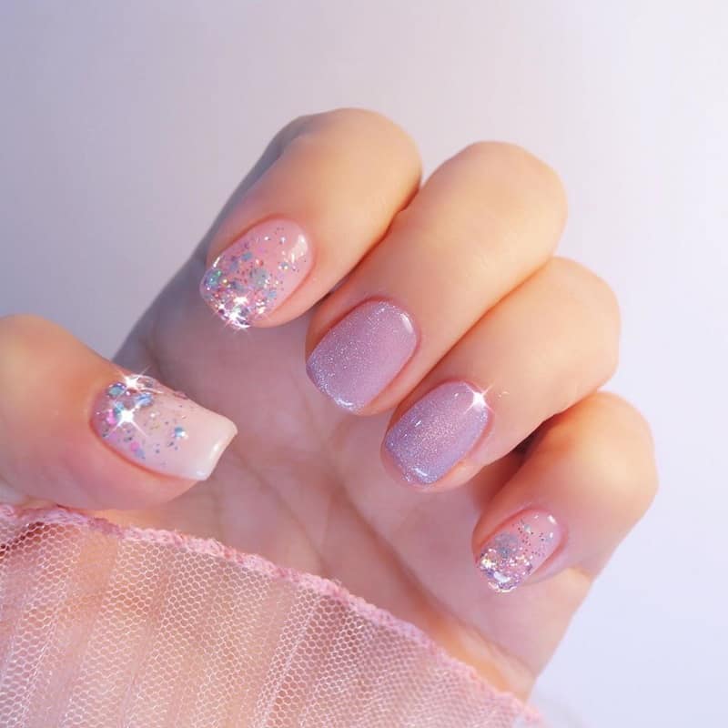 korean glitter nail