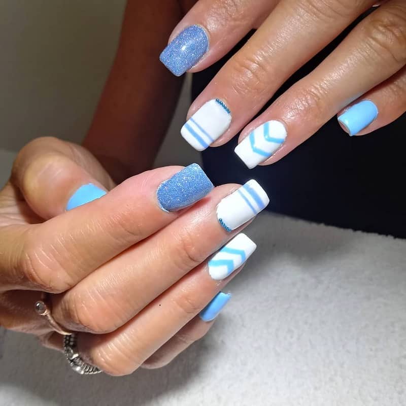 teens powder nail designs