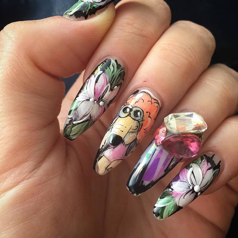crystal 3d nail art
