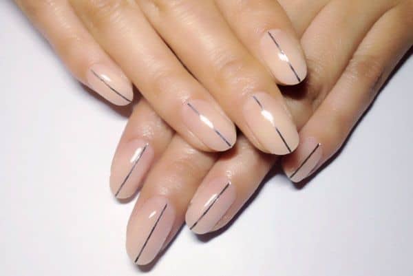 striping tape minimalist nail design