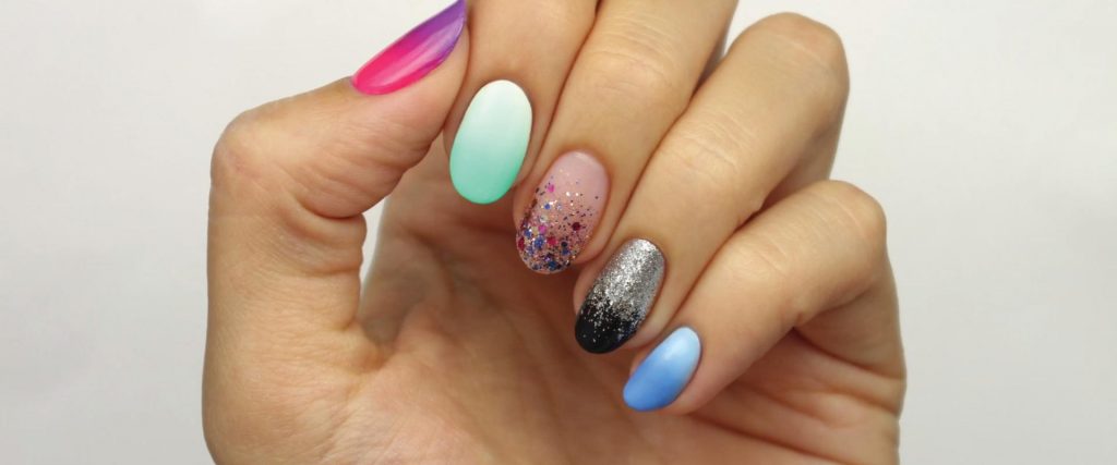 colorful ombre nails