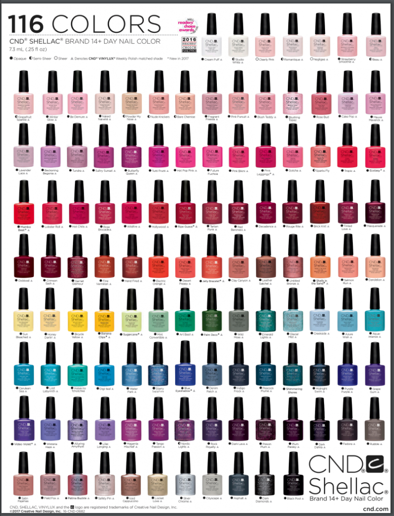 Cnd Shellac Color Chart 2015