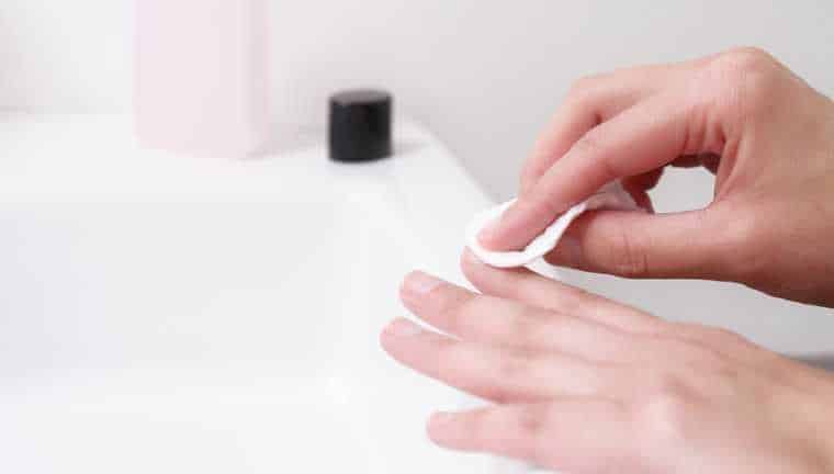 cleaning and drying finger nails