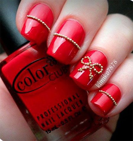 Red Nail Designs for Wedding