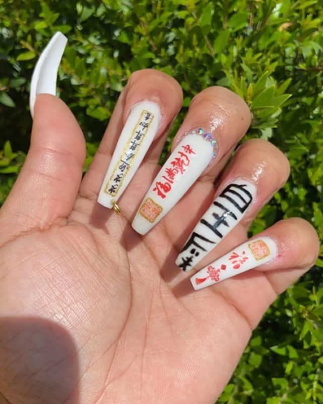 chinese symbol nail art