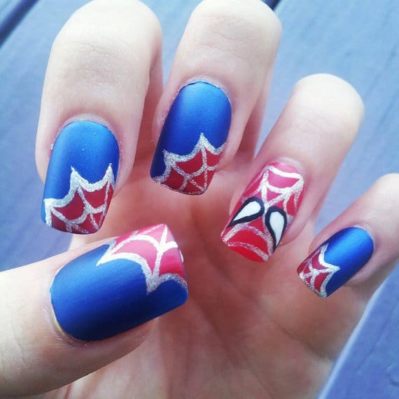 spiderman nail art 