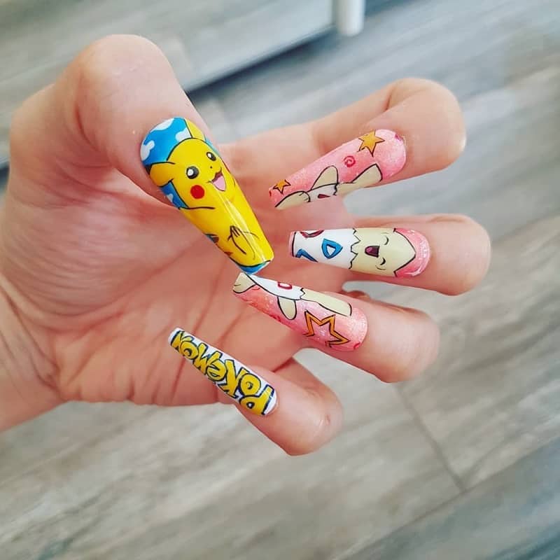 pikachu nail stickers