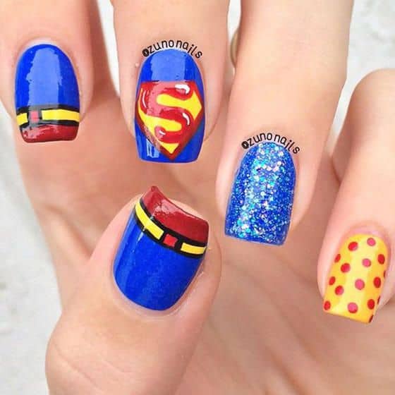 superman nail art