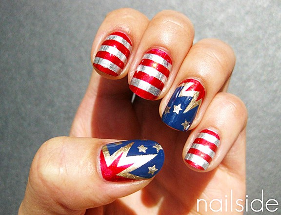 wonder woman nail art