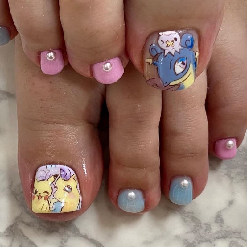 pikachu toe nails