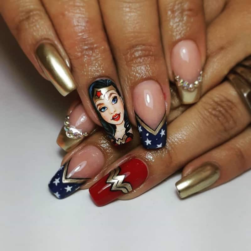 wonder woman nail art stickers